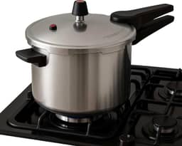 Panela de Pressão 7 Litros Aço Polido Fechamento Externo Com 2 Apitos Cabo Resistente