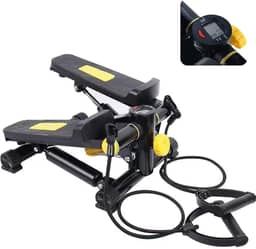 Mini Stepper com Alças Estabilizadoras, Monitor LCD e Regulagem de Carga – Simulador de Subida de Escadas para Pernas e Glúteos – Portátil e Silencioso