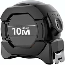 Fita Métrica Trena Profissional 10m Pratiarejo com Trava de Segurança, Fita Fluorescente de Alta Visibilidade e Clip de Cinto para Uso Profissional e Doméstico Pratiarejo®