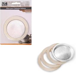 Filtro E Borrachas Vedação Para Cafeteira Italiana/Moka De Alumínio Reposição Tamanhos (12 xícaras)