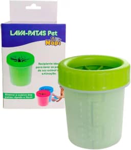 Copo Limpa Lava Patas Cachorro Cães Passeio Pet Limpa Patinhas - Médio (Verde - M)