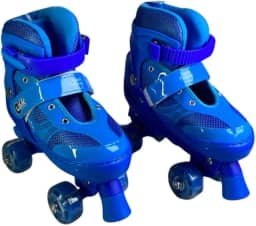 Patins Infantil com LED, 4 Rodas, Tamanho 31-34, Patins Sobre Rodas para Crianças,Patinação Rítmica - Azul