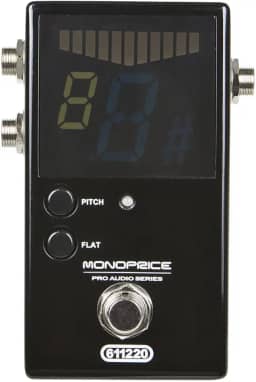 Monoprice Sintonizador de pedal cromático - saídas preto, normal e true-bypass, fácil de afinar seus baixos e guitarras - Série Stage Right