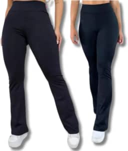 Calça Flare Feminina Boca De Sino Bailarina Cintura Alta Legging Levanta Bumbum Casual Fit Academia Ginástica Cós Alta