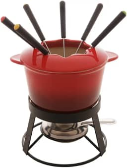 Fondue de Cerâmica Vermelho 1L 10PÇS