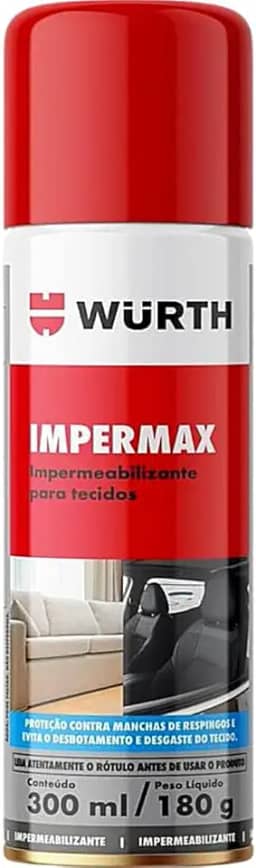 Impermeabilizante Para Tecidos Sofa Bancos Cadeira Roupa Tenis Impermax Spray 300ml Wurth