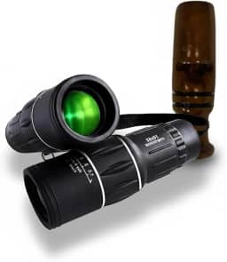 Apito De Madeira Inhambu Açu Modelo 03 + Luneta Observação de Pássaros