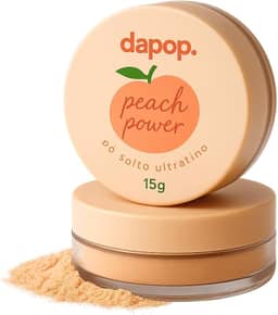 Pó Solto Ultrafino Peach Power, Pó Facial, Acabamento Natural e Mate, 15g, Pêssego - Maquiagem