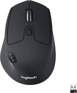 Mouse sem fio Logitech M720 Triathlon com Conexão USB Unifying ou Bluetooth com Easy-Switch para até 3 Dispositivos, 1000 DPI, 6 Botões Programáveis e Pilha Inclusa