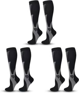 Meia de Compressão Cano Longo Melhor para, Academia,Corrida,Varizes,Caminhada,Ciclismo