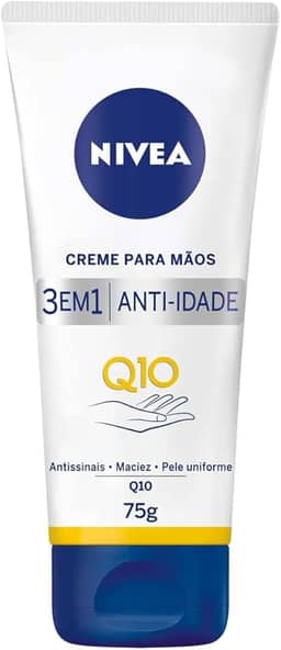 NIVEA Creme para Mãos Q10 Plus Reparação 75g - Creme de mãos que previne sinais de envelhecimento, reduz marcas e hidrata profundamente, deixa a pele macia e uniforme