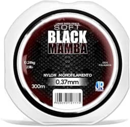 JR Pesca Linha Soft Black Mamba 0,37mm 300m Alta Resistência Baixa Memória e Performance Superior