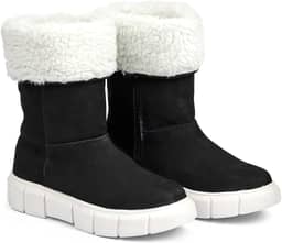 Bota de Inverno Feminina Aspen Oslo Cano Médio em Couro Nobuck