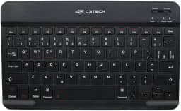 Teclado C3Tech Sem fio Bluetooth K-BT40BK Preto MINI Formato slim ultrafino, ideal para tablets, Teclas baixas chocolate, Bateria Recarregável, Suporte a Windows, MacOS, iOS, Android