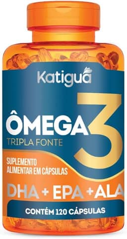 KATIGUÁ Ômega 3 Tripla Fonte Dha + Epa + Ala 1000Mg Katiguá 120 Cápsulas Soft Gel • 60 Doses Laranja