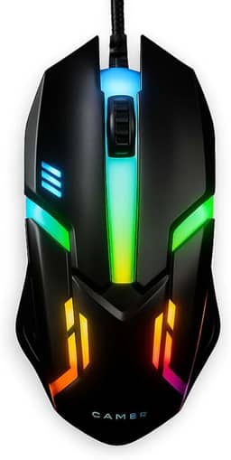 Mouse Gamer com Fio, USB-RGB, 4 Botões, 800-1600 DPI, Iluminação LED Colorida, Design Ergonômico e Leve – Compatível com Windows, Mac OS, Linux Plug and Play