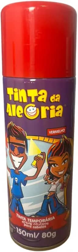 Tinta de Cabelo Temporária Spray Colorido – Sai com Água, Ideal para Carnaval, Festas e Fantasias – Uso Infantil e Adulto, Fácil Aplicação e Remoção (Vermelho)