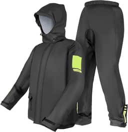 Capa de Chuva Motoqueiro Nylon, Capa de Chuva Moto, Tamanho P, Refletividade Noturna, Punhos com Dupla Camada, Capuz Destacável, Cordão Ajustável