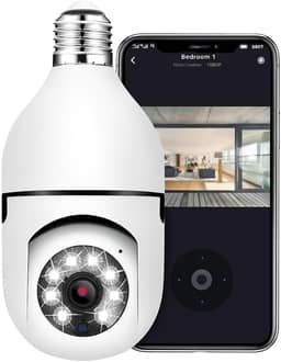 Câmera Lâmpada 360º Wi-Fi IP Segurança Espiã Inteligente Visão Noturna HD Áudio Bidirecional