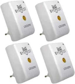 Kit 4 Repelente Eletrônico Ultrassônico Byepest Espanta Ratos Morcegos e Roedores Cobertura 200m² Sem Cheiro e Química