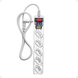 Filtro de Linha iCLAMPER Energia 5 com Proteção contra Surtos Elétricos(DPS) LCF 5 Tomadas, 3 Pinos, 10 Amperes para PC, Notebook, Monitor, Impressora, PS5, Alexa etc, Bivolt, Cabo de 1m Transparente