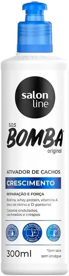 Salon Line, Ativador de Cachos, SOS Bomba, Crescimento, Reparação e Força - Cabelos Ondulados, Cacheados e Crespos, 300 ml