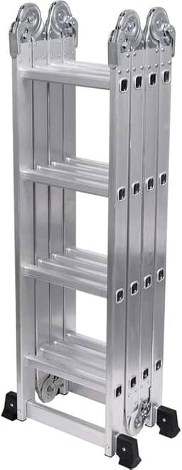 Escada Articulada DobráVel Em AlumíNio 16 Degraus 4x4 Degraus Até 13 PosiçõEs Capacidade De Carga 150 Kg Altura 4,29 M