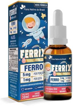 Ferrix Kids (Ferro 5mg/porção) 30ml Sabor Morango Flora Nativa