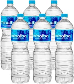Água Mineral Natural Sem Gás Minalbaª, 1,5L, Pack com 6 Und