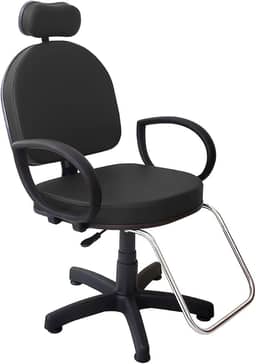 Cadeira Poltrona Salão Cabeleireiro Preta Roma Com Pistão A Gás