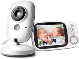 Babá Eletrônica, Câmera para Bebês, Tela LCD Colorida de 3.2, Visão Noturna Infravermelha, Áudio Bidirecional, Detecção de Som VOX, Monitoramento Temperatura, Canção de Ninar 110/220v