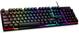 Teclado Mecânico Gamer Switch Blue Led Rgb 7 Cores Rainbow 12 Funções Anti Ghosting Abnt2 Usb para Pc Computador Notebook Mac Premium