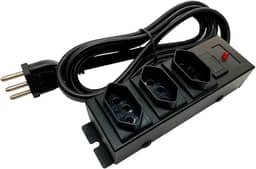 Filtro de linha 20A para eletrodoméstico de Ferro Multicraft 3 tomada com fusível de proteção Cor:Preto