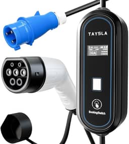 Portátil Carregador Carro Eletrico TAYSLA 7KW Cabo de 5M 32A-24A-20A-16A-13A-10A-8A Carregador EV Tipo 2 para Carros Elétricos e Híbridos Uso Interno/Externo Veículo Elétrico BYD Nissan Phantom