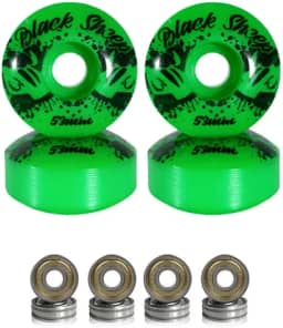 Rodas de Skate 53mm Verde Dureza 95A com Rolamentos ABEC-5