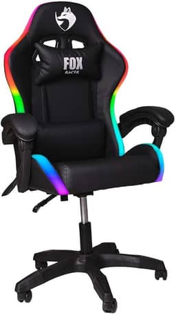 Cadeira Gamer Fox Racer Nordic Rgb Encosto Ajustavel Preto Até 120kg