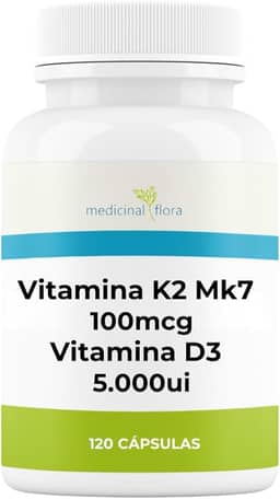 Vitamina D3 5.000ui + Vitamina K2(mk7) 100mcg com 120 Cápsulas