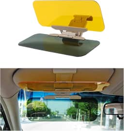 Suvnie Viseira antirreflexo 2 em 1 dia e noite, viseira de bloqueio solar anti-UV para automóvel, viseira de sol de carro HD ajustável para condução mais clara