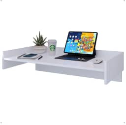 Escrivaninha Mesa de Computador Suspensa Home Office Escritório Lua (Branco)