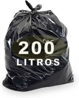 Saco De Lixo Preto 200 Litros 90x110cm 4 Micras Com 100un