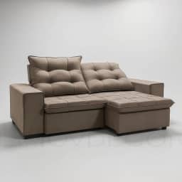 Sofá Conforto Plus, Prático e Versátil 2 Lugares Reclinável e Retrátil Aurora Veludo LIMOV Perfeito para Salas Pequenas (Capuccino)