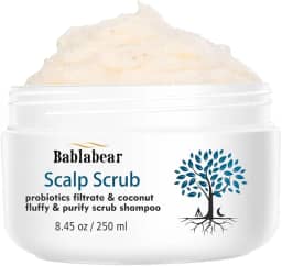 Bablabear Esfoliante esfoliante de couro cabeludo, tratamento de coceira no couro cabeludo para caspa, esfoliante sem sulfato para acalmar o couro cabeludo seco, escamoso, remove acúmulo, xampu