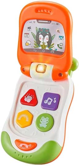 DM Toys Telefone Celular Flip Baby Luz e Música Cores Sortidas