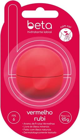 Beta Hidratante Labial com Cor - Frutas Vermelhas Vermelho Rubi 9,5g