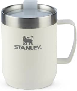 Stanley - Caneca de Acampamento, Copo Térmico com Tampa Para Beber, Térmica, Aço Inoxidáve, Para Bebidas Quentes e Frias, 236 ml, Cream