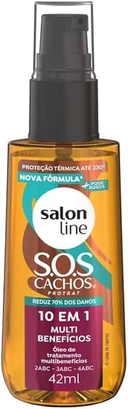 Salon Line, Óleo 10 em 1 Multibenefícios, SOS Cachos, Vegano - Para Cabelos Cacheados e Crespos, 42ml
