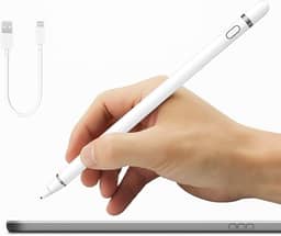 Caneta Stylus Touch Recarregável com Indicador LED, Alta Precisão, Compatível com Celulares, Tablets, iPad, Android, iOS, Notebooks, Ponta Fina, Uso Profissional e Desenho Digital