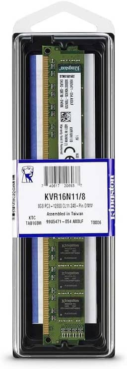 Kingstone KVR16N118 - Memória de 8GB DIMM DDR3 1600Mhz 1,5V 2Rx8 para desktop
