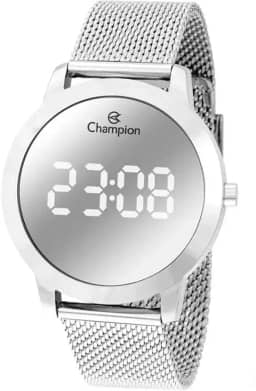 Relógio Digital Feminino Champion Prata Espelhado CH40106S
