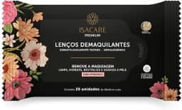 Lenços Demaquilantes Premium, Isacare, 20 Unidades